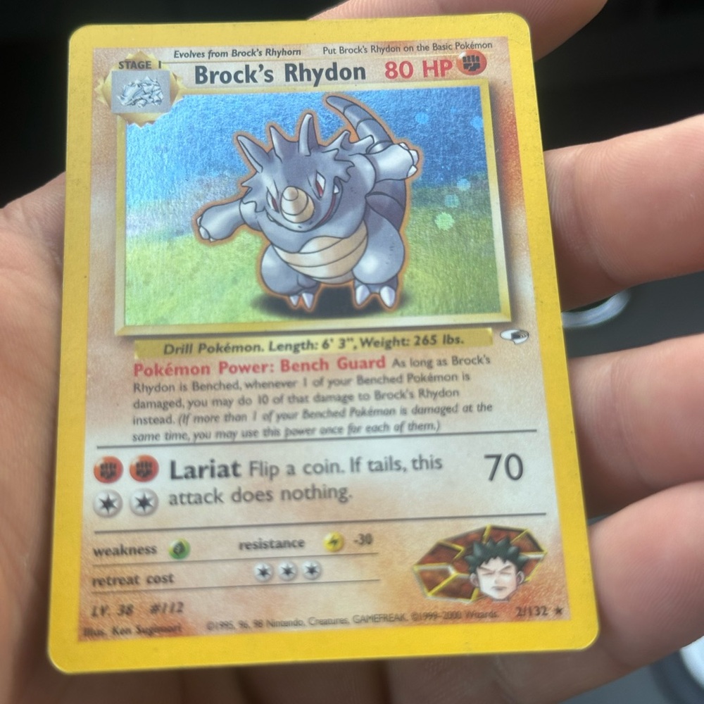 1999 Brock's Rhydon Pokémon Card